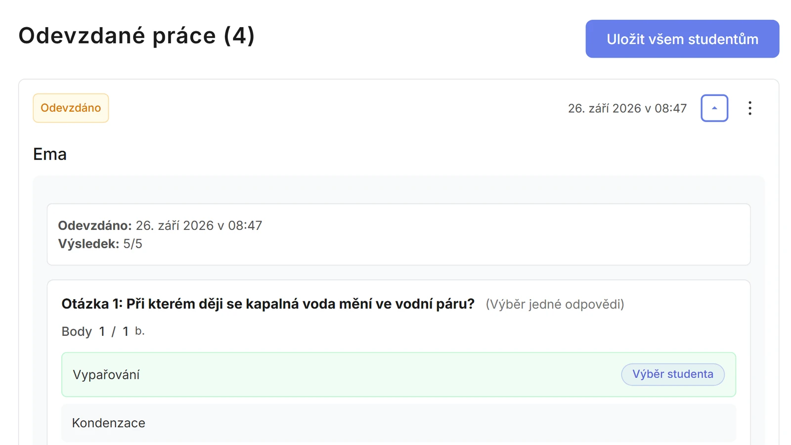 Rozhraní aktivit a výukových materiálů TeachersFlow
