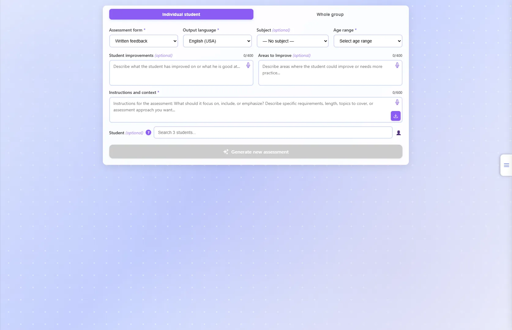 Assessment generator