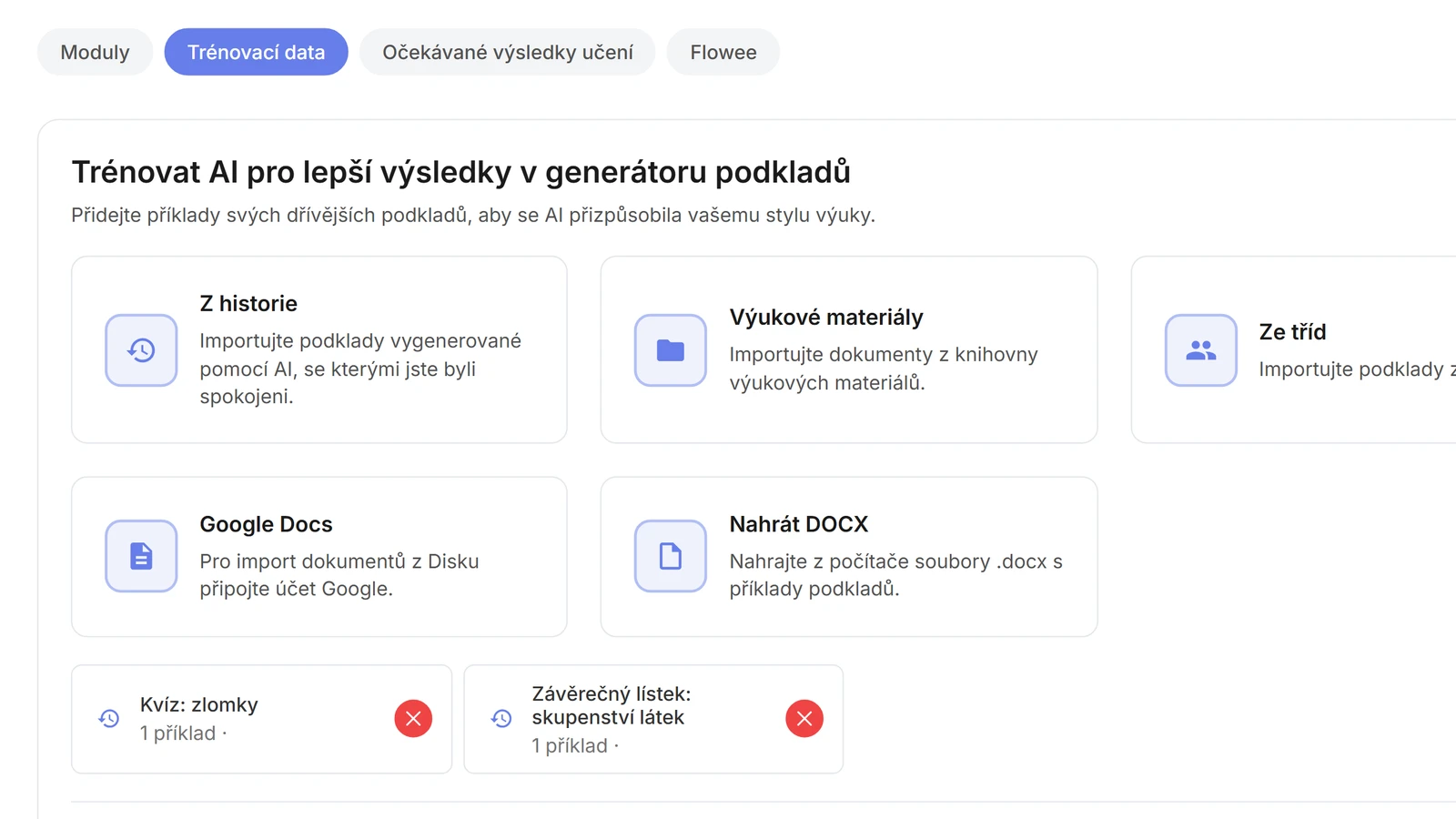 Nastavení přizpůsobení v TeachersFlow