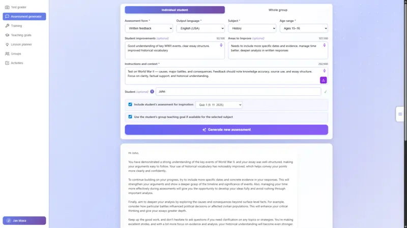 Assessment generator
