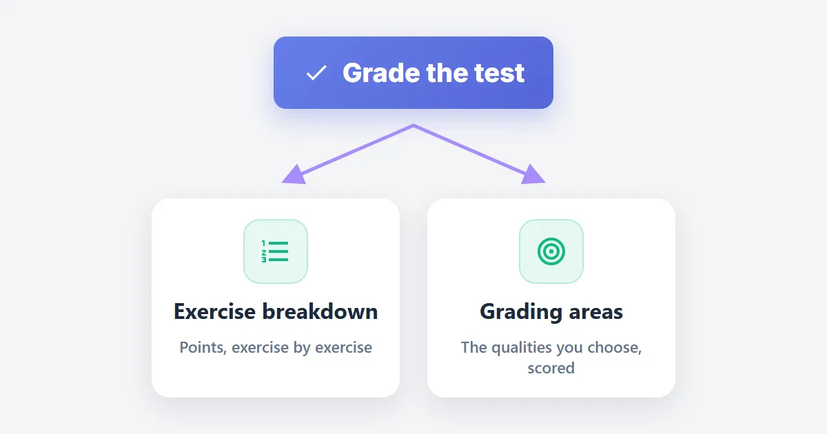 AI Test Grading Feedback: Exercise Breakdown and Grading Areas